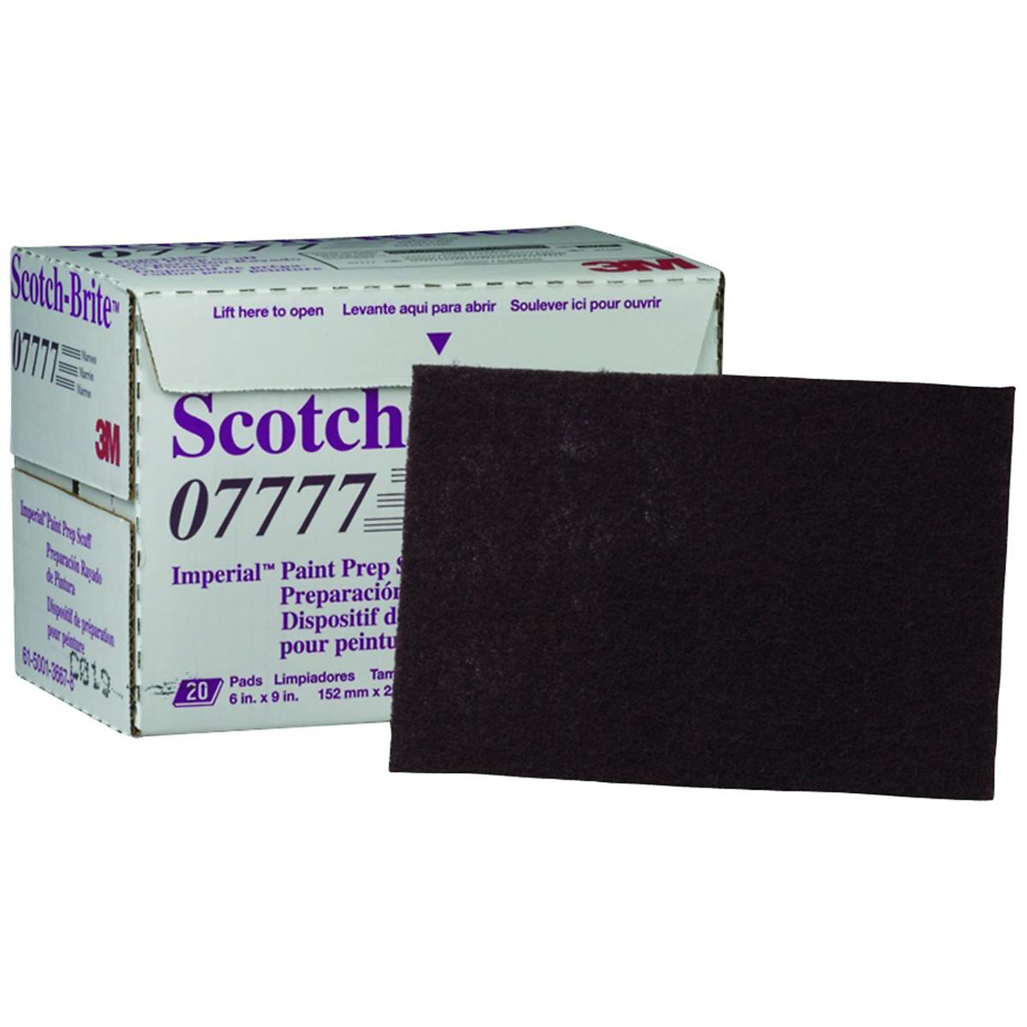 3M Prep Scuff Pads — 4.5in. x 6in., Ultra Sharp Abrasive, 20 Pcs, Maroon, Model# MMM7777